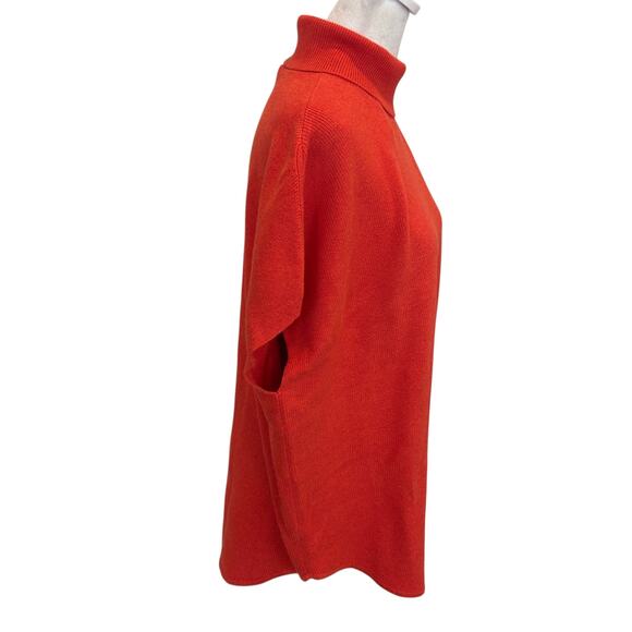 Lilla P NWT Orange Turtleneck Boxy Sleeveless Sweater Womens Size Small NEW - Picture 4 of 6